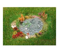 Faller FA181278 Jardin décoratif avec étang de Jardin, Multicolore