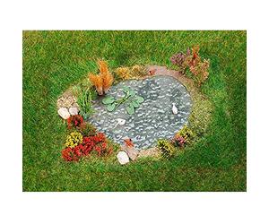 Faller FA181278 Jardin décoratif avec étang de Jardin, Multicolore