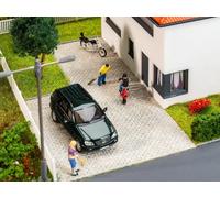 FALLER Feuille de décor en relief pavés gris mouchetés 300 x 120 mm - HO 1/87 -