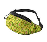Falling Avocado Sports Sac banane tendance avec sangle réglable pour la randonnée, la marche, le jogging, Noir , Taille unique, Sacs banane