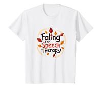 Falling for Speech Therapy - Cadeau sur Le thème de l'automne T-Shirt, Enfant, Blanc, 4 Ans