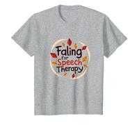 Falling for Speech Therapy - Cadeau sur Le thème de l'automne T-Shirt, Enfant, Gris Chiné, 12 Ans