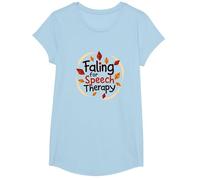 Falling for Speech Therapy - Cadeau sur Le thème de l'automne T-Shirt, Fille, Bleu Céleste, S
