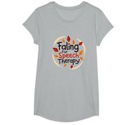 Falling for Speech Therapy - Cadeau sur Le thème de l'automne T-Shirt, Fille, Gris Chiné, S