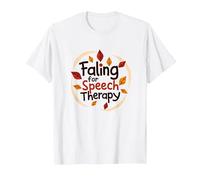 Falling for Speech Therapy - Cadeau sur Le thème de l'automne T-Shirt, Homme, Blanc, XL