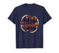 Falling for Speech Therapy - Cadeau sur Le thème de l'automne T-Shirt, Homme, Bleu Marine, M