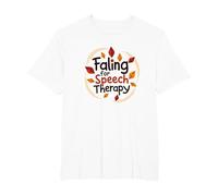 Falling for Speech Therapy - Cadeau sur Le thème de l'automne T-Shirt, Homme Grandes Tailles, Blanc, 3X Tall