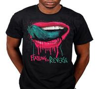Falling in Reverse Dripping Lips Rock Band Ronnie Radke Unisex 100% Cotton Short-Sleeve T-Shirts Black XL
