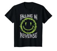 Falling in Reverse Smiley Thorns T-Shirt, Enfant, Noir, 6 Ans