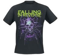 Falling In Reverse Spider Homme T-Shirt Manches Courtes Noir L 100% Coton Regular/Coupe Standard