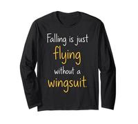 Falling is Just Flying Skydiver Humour Manche Longue
