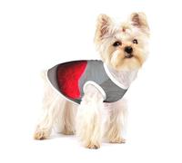 Falling Red Heart Dogs T-shirt imprimé doux et respirant pour petit animal de compagnie en coton sans manches