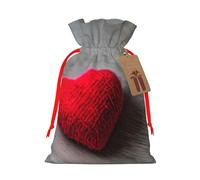 Falling Red Heart Sac cadeau avec poignées et étiquette Idéal pour Noël, anniversaire, mariage ou quotidien - (S)