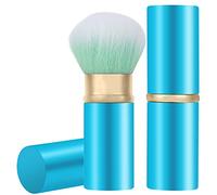 Falliny Pinceau de maquillage Kabuki rétractable Pinceau de voyage pour le visage Pinceau à poudre portable avec couvercle pour blush, bronzeur, polissage, poudre cosmétique sans défaut