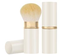 Falliny Pinceau de maquillage Kabuki rétractable Pinceau de voyage pour le visage Pinceau à poudre portable avec couvercle pour blush, bronzeur, polissage, poudre cosmétique sans défaut
