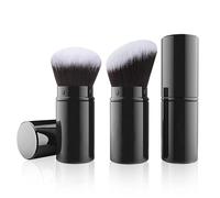 Falliny pinceaux cosmétiques rétractables, pack de 2 voyage Kabuki face blush Brush, brosses solaires à fond de poudre portable avec blush, bronzer, buffing, couverture cosmétique en poudre impeccable