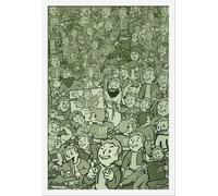 Fallout 4 - Poster - Compilation + cadre interchangeable, Shinsuke® Maxi MDF blanc, vitre acrylique