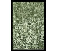 Fallout 4 - Poster - Compilation + cadre interchangeable, Shinsuke® Maxi MDF noir, vitre acrylique