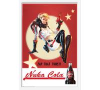 Fallout 4 - Poster - Nuka Cola Motif 1 + cadre amovible, Shinsuke® Maxi MDF blanc, vitre acrylique