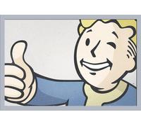 Fallout 4 - Poster - Vault Boy + cadre amovible, Shinsuke® Maxi MDF argenté, vitre acrylique