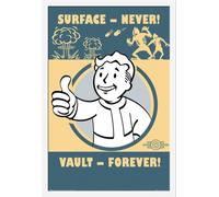 Fallout 4 - Poster - Vault Forever + cadre amovible, Shinsuke® Maxi MDF blanc, vitre acrylique