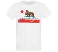 Fallout New California Republic Homme T-Shirt Manches Courtes Blanc M