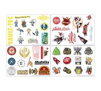Fallout Tech Decals - Lot d'autocollants officiels en vinyle, 4 feuilles réutilisables pour ordinateurs portables, consoles, bouteilles d'eau et plus encore