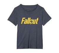 Fallout TV Series Yellow Lightning Logo T-Shirt, Femme Grandes Tailles, Bleu Chiné, 4X
