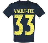 Fallout Vault-Tec 33 Homme T-Shirt Manches Courtes Bleu 100% Coton Regular/Coupe Standard