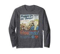 Fallout Video Game Enjoy Vault Living Vault-Tec Retro Ad Manche Longue