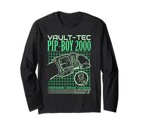 Fallout Video Game Pip-Boy 2000 Interface Retro Graphic Manche Longue