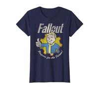 Fallout Video Game Prepare for The Future Vault Boy T-Shirt, Femme, Bleu Marine, S