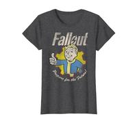 Fallout Video Game Prepare for The Future Vault Boy T-Shirt, Femme, Chiné Foncé, S