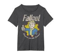 Fallout Video Game Prepare for The Future Vault Boy T-Shirt, Femme Grandes Tailles, Chiné Foncé, 3X