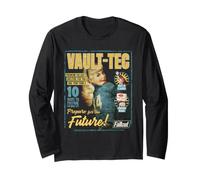 Fallout Video Game Vault-Tec Magazine Cover Pinup Retro Manche Longue