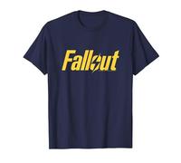 Fallout Yellow Lightning Logo TV Show T-Shirt, Homme, Bleu Marine, M