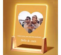Fallover Saint-Valentin Femme - Cadeau Personnalisé avec Cadre et Lampe Photo Lumineuse, Idée Originale pour Copine, Copain, Couple - Noël, Anniversaire, Fête des Mères et Fête des Pères