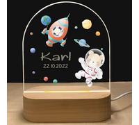 Fallover Veilleuse Bébé Personnalisé avec Prénom & Date, Cadeau de Baptême Pour Bebe Naissance Garçon et Fille Cadeau Nouveau-Né pour Fille, Lampe Bebe Personnalisé, Idées Cadeau de Noël (Style 101)