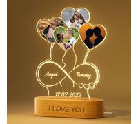 Fallover Veilleuse en Forme de Cœur, Plaque Acrylique Personnalisée avec Veilleuse, Cadeau Personnalisé pour Maman, Femme, Couple, Décor Chambre, Fête des Mères, Saint-Valentin, Noël, Anniversaire