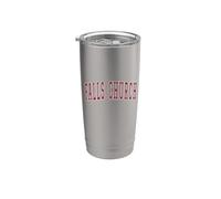 Falls Church Virginia Souvenir College Style Red Text Gobelet isotherme en acier inoxydable double paroi