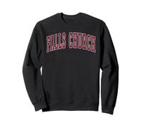 Falls Church Virginia Souvenir College Style Red Text Sweatshirt