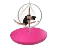 Fallschutzmatte für Lyra Hoop Pole Dance, 1/2 Zoll dicke Sicherheitsmatte für Tanzstangen, faltbare, tragbare Yogamatte für Aerial Hoop Tumbling (Farbe: Gelb, Größe: 140 cm x 3 cm (55 Zoll x 1,2