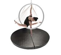 Fallschutzmatte für Lyra Hoop Pole Dance, 1/2 Zoll dicke Sicherheitsmatte für Tanzstangen, faltbare, tragbare Yogamatte für Aerial Hoop Tumbling (Farbe: Gelb, Größe: 140 cm x 3 cm (55 Zoll x 1,2