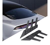 FALMDCQ Lot de 2 ailerons latéraux pour Pare-Brise arrière de Voiture, Compatible pour Beijing SicBoX25 SicBoX35 SicBoX55 SicBoX65, Garnitures d'aile arrière, persiennes de fenêtre,1-Glossy Black
