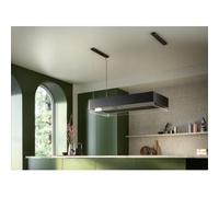 Falmec Vetra Is.120 Nero 220-240V - 50-60Hz T60 C/Filtro Hotte Îlot | Classe énergétique A | Hotte îlot avec technologie Circle.Tech, finition noire, verre trempé, débit 600 m³/h, éclairage périmétral