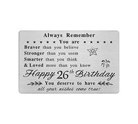FALOGI Carte d'anniversaire 26 ans - You Are Loved More Than You Know - Carte d'anniversaire de 26 ans pour garçon et fille, pour homme et femme, carte portefeuille gravée personnalisée