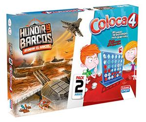 FALOMIR 646389 Pack de Jeux Puissance 4 et Couler Les Bateaux (français Non Garanti)