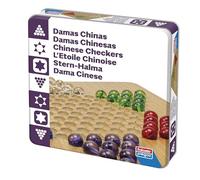 Falomir - Dames Chinoises Deluxe | Stratégie colorée et Amusante | Boîte en étain | Depuis 2 Joueurs (âge 6+)