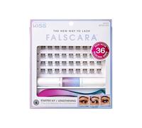 FALSCARA Kit complet d'extensions de cils à faire soi-même, Bond & Seal, applicateur de précision et 36 extensions de cils volume naturel 10 mm-12 mm, style sportif et forme arrondie