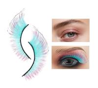 False Color Lashes, Colorful Lash Clusters, 4.13x2.17x0.47in Enhances Eye Look, Reusable & Easy Application, Eye Makeup Accessory for Beginners, Stage Performances, Weddings, Halloween, Cosplay, Event
